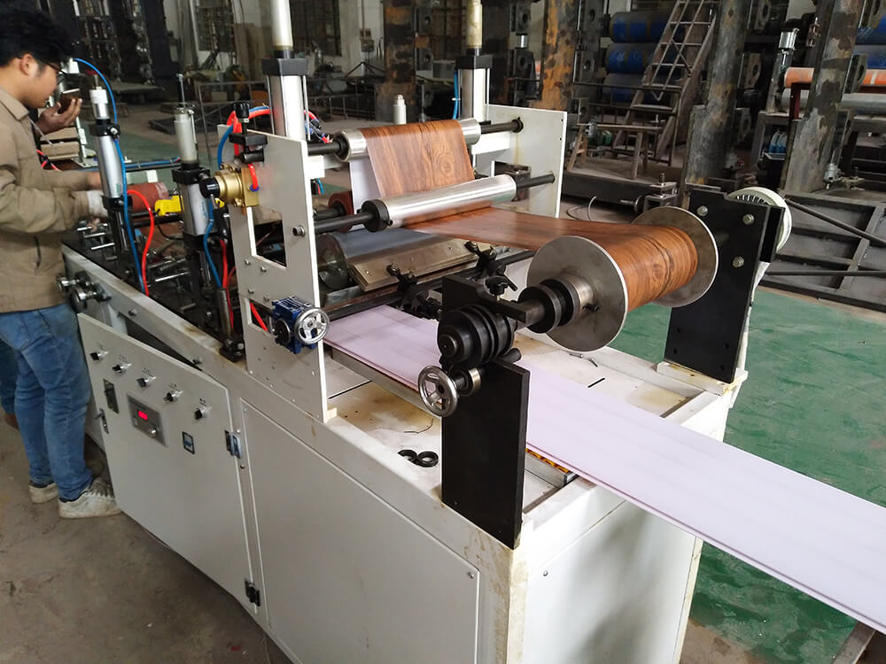 We test PVC wall panel extrusion line before shipping to Pakistan
